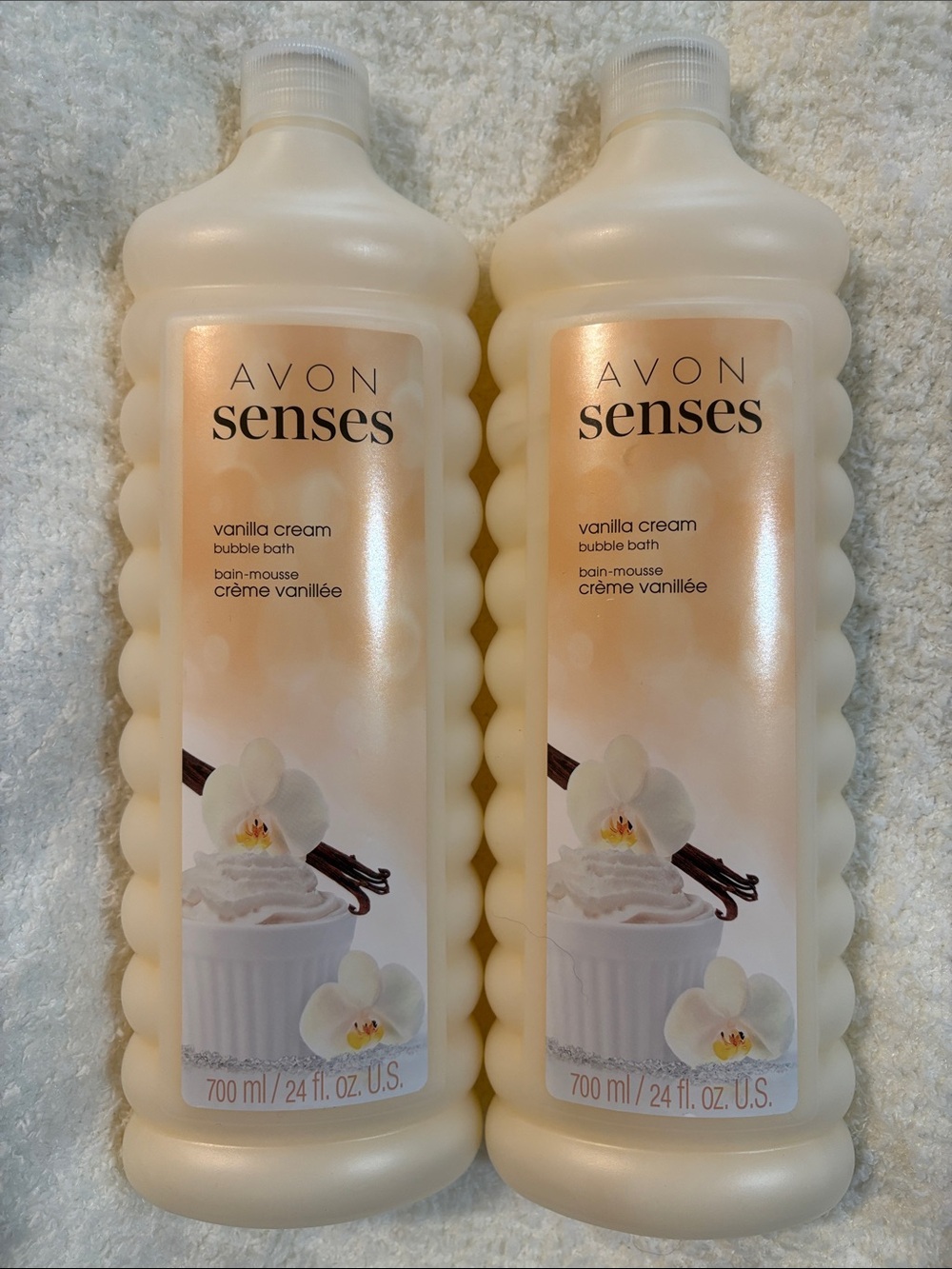 Avon Senses Bubble Bath Vanilla Cream 700 ml X 2 Bottles Bundle